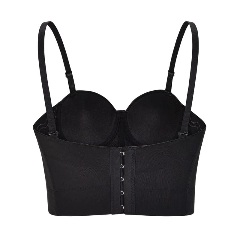 Damen Gothic Nieten Ketten Bustier