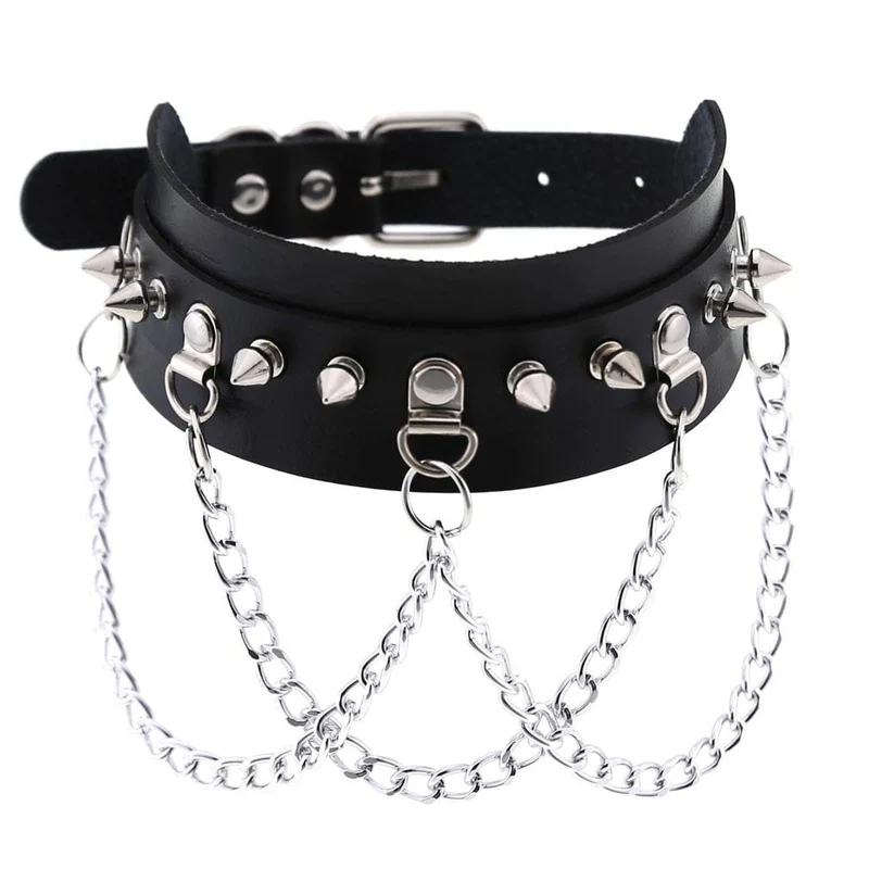 Damen Punk Nieten Kettenhalsband