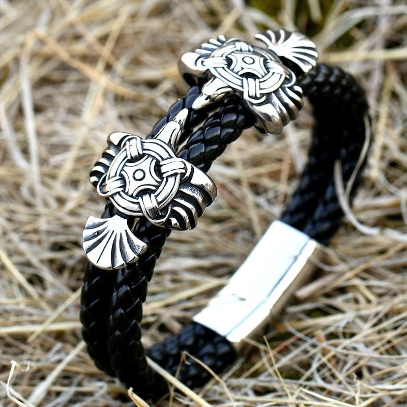 Herren Punk Crow geschnitztes Armband