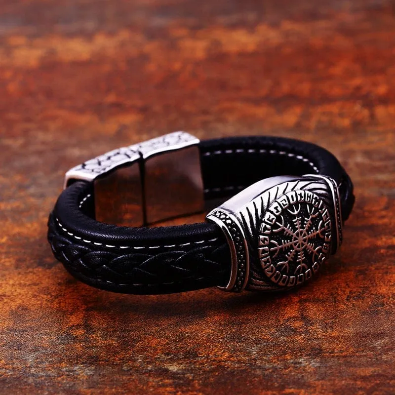 Herren Punk Wikinger Buchstabe geschnitztes Armband