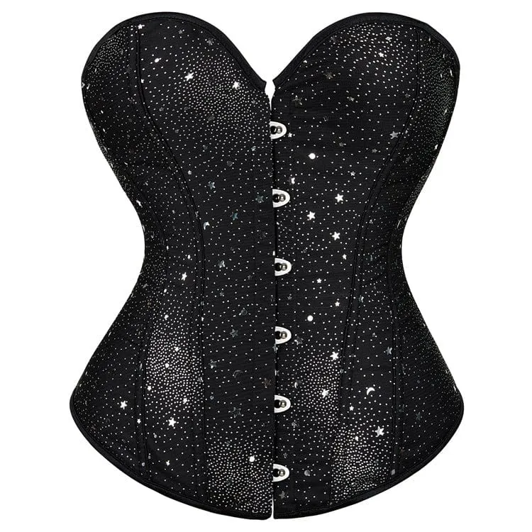 Damen Punk Strappy Star Bedrucktes Vollbrustkorsett