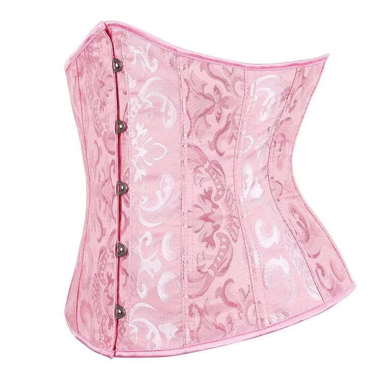Gothic Unterbrustkorsett mit Blumendruck für Damen