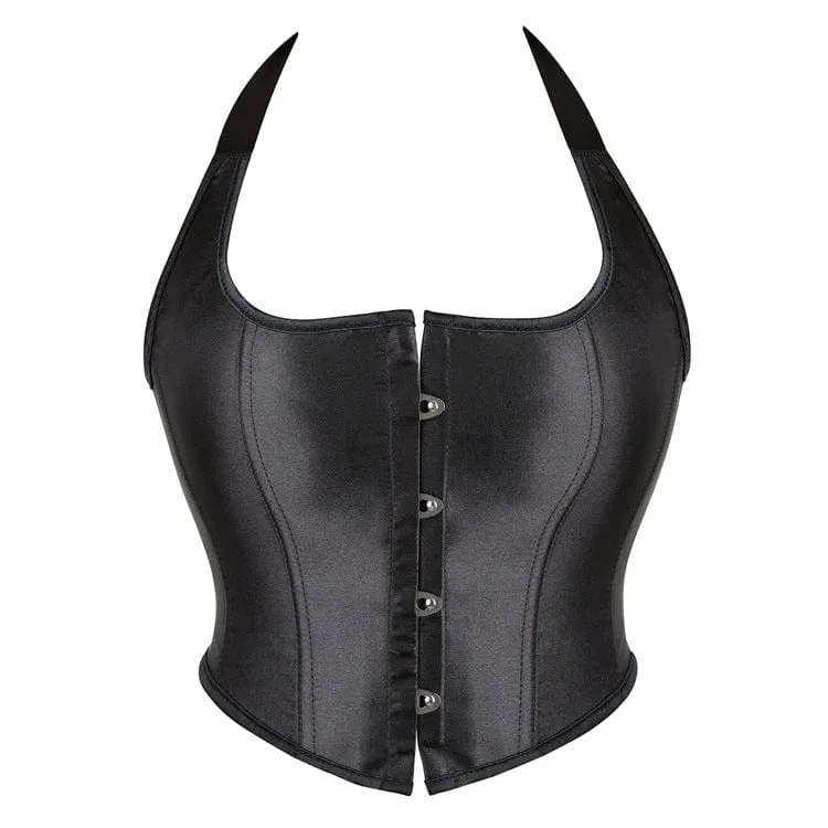 Damen Punk Riemchen Neckholder Vollbrustkorsett