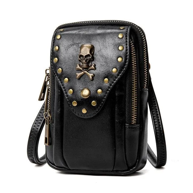 Steampunk-Schädel-quadratische Mini-Tasche
