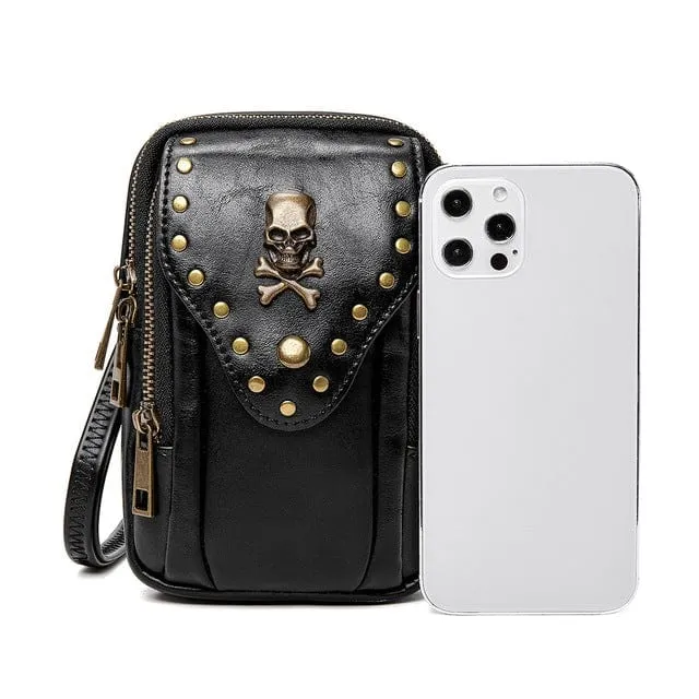 Steampunk-Schädel-quadratische Mini-Tasche