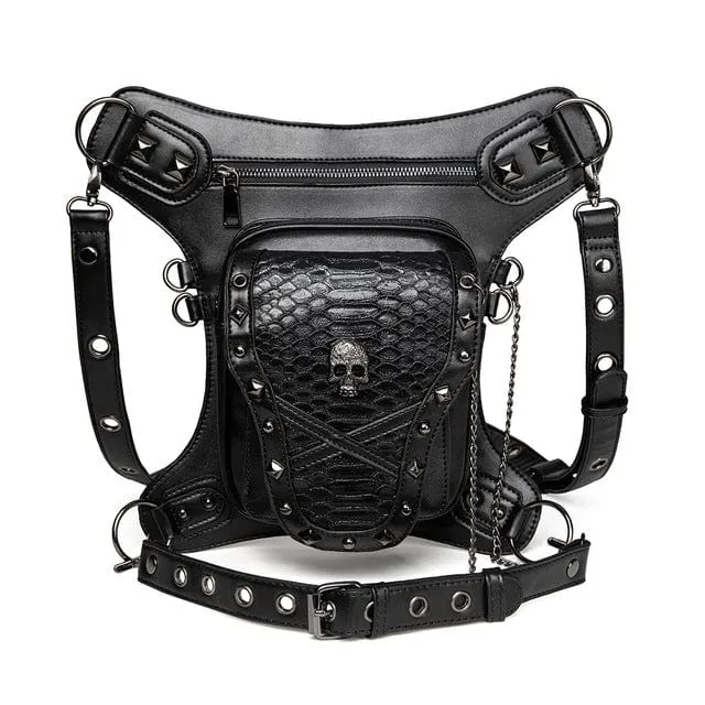 Steampunk-Retikulations-Schädel-Motorrad-Tasche