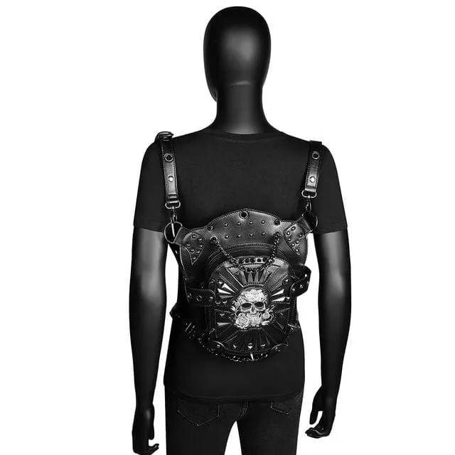 Steampunk Totenkopf angekettet Außentasche