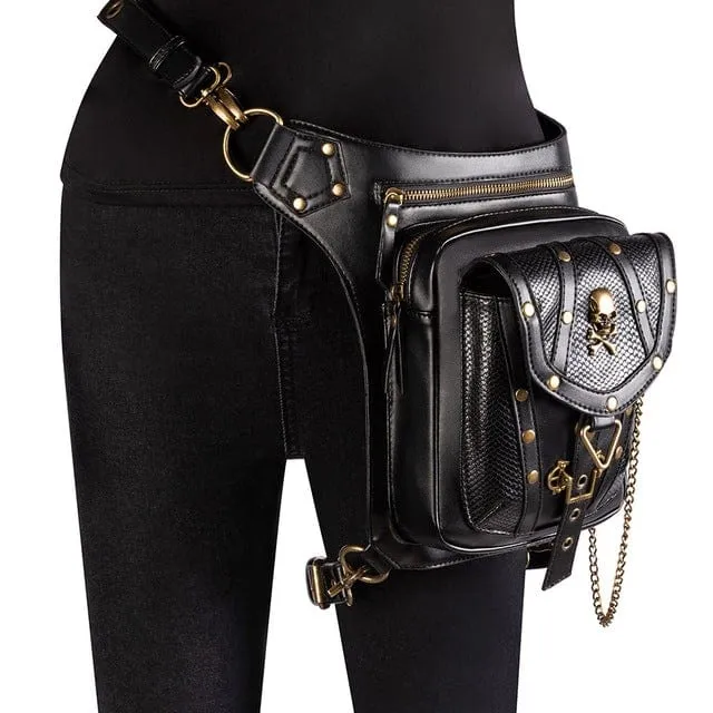 Steampunk-Schädel-Netztasche