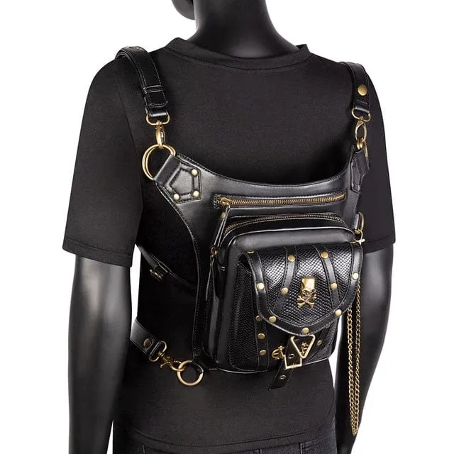 Steampunk-Schädel-Netztasche