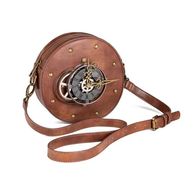 Steampunk Circular Clock Umhängetasche