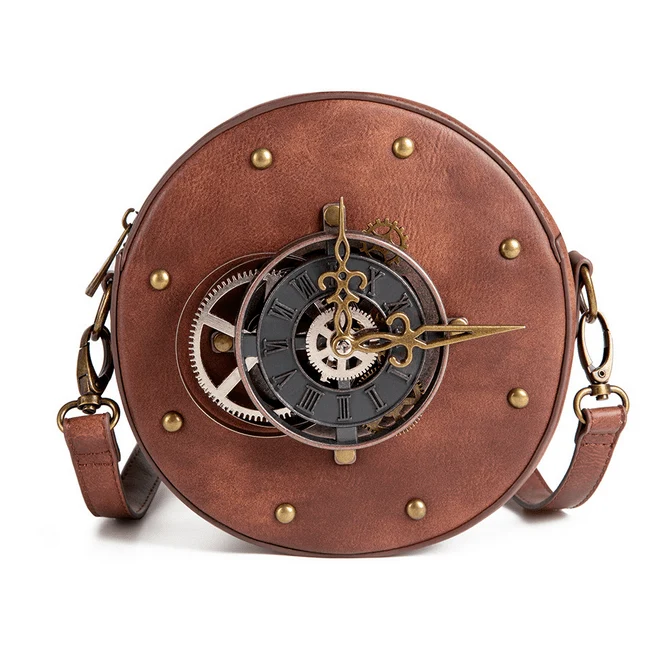 Steampunk Circular Clock Umhängetasche
