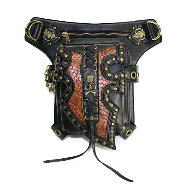 Steampunk Totenkopf-Nieten-Tasche