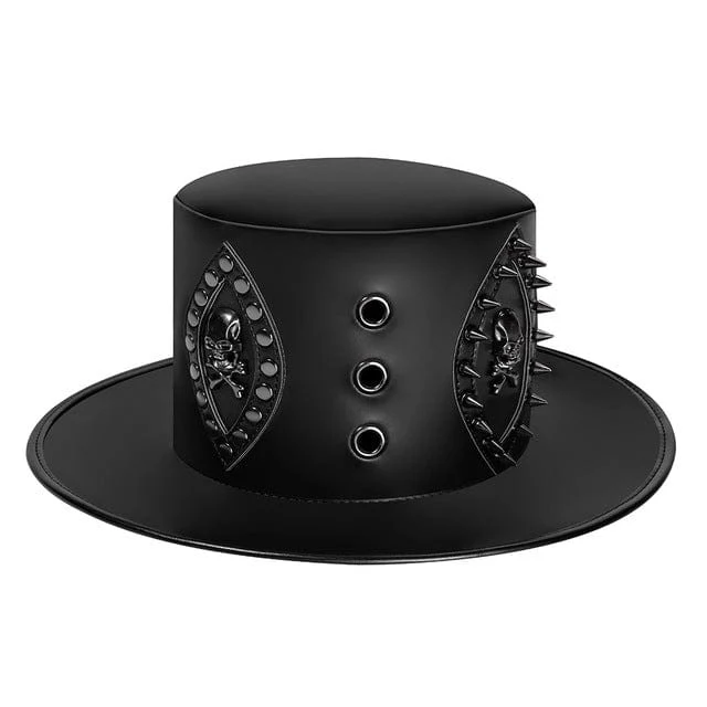 Steampunk-Nietenschädel-Hut für Herren