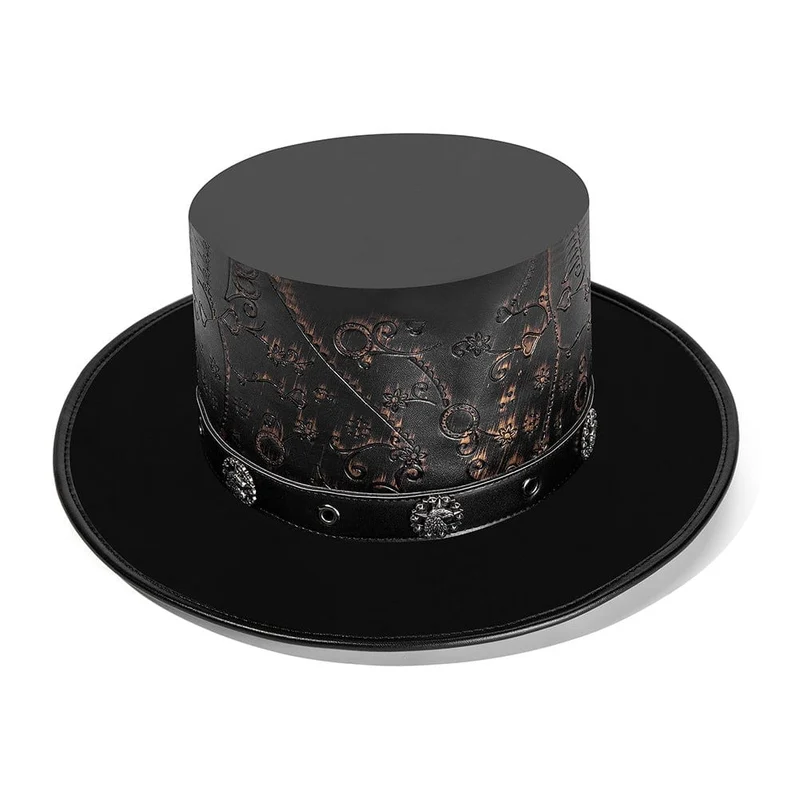 Steampunk-Hut mit Blumendruck für Herren