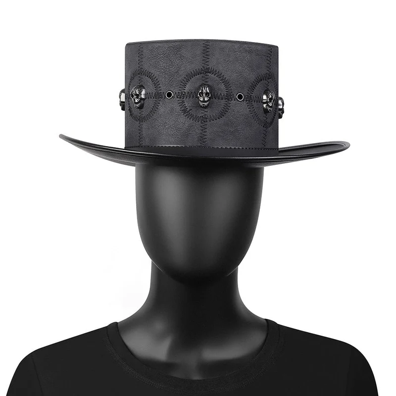 Herren Steampunk Naht-Totenkopf-Hut