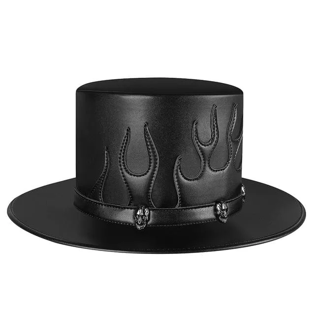 Steampunk Flammenschädel-Hut für Herren