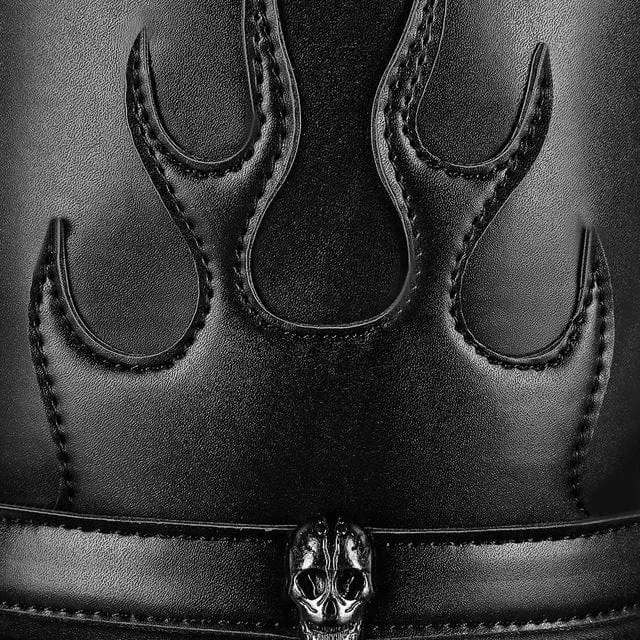 Steampunk Flammenschädel-Hut für Herren