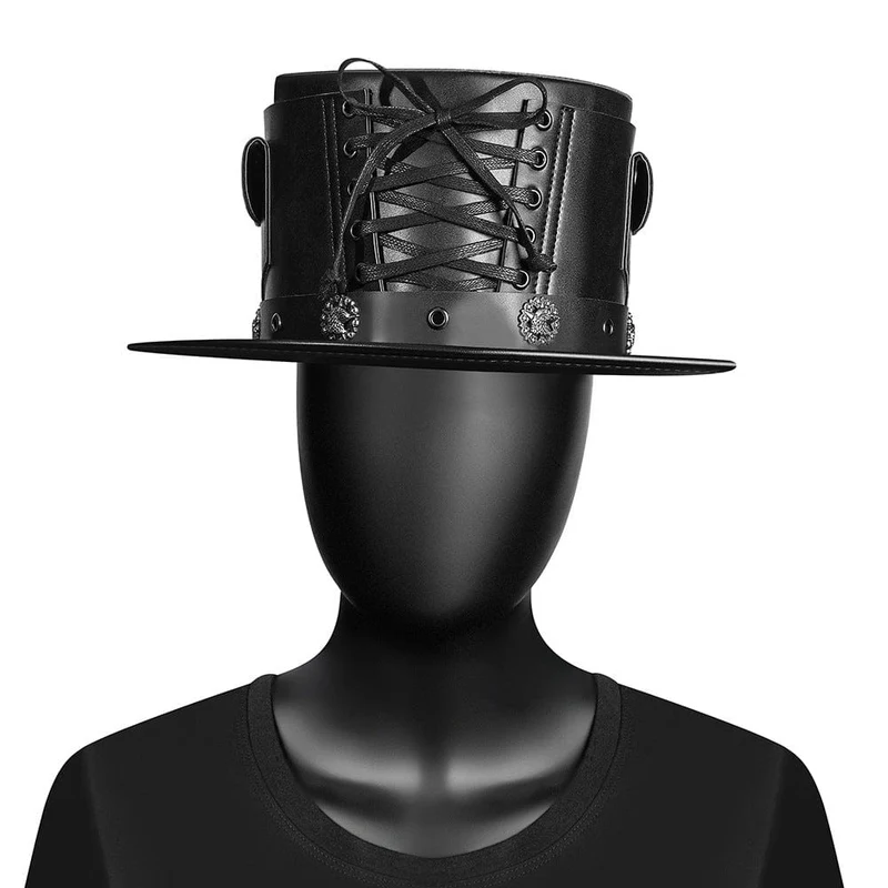Herren Steampunk Riemchen-Abzeichen-Hut