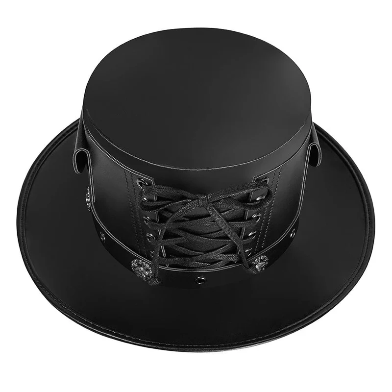 Herren Steampunk Riemchen-Abzeichen-Hut