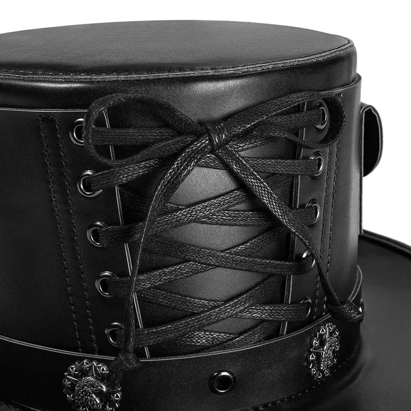Herren Steampunk Riemchen-Abzeichen-Hut