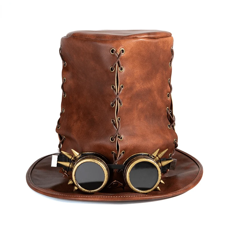 Steampunk Sutural High Hat für Herren mit Brille