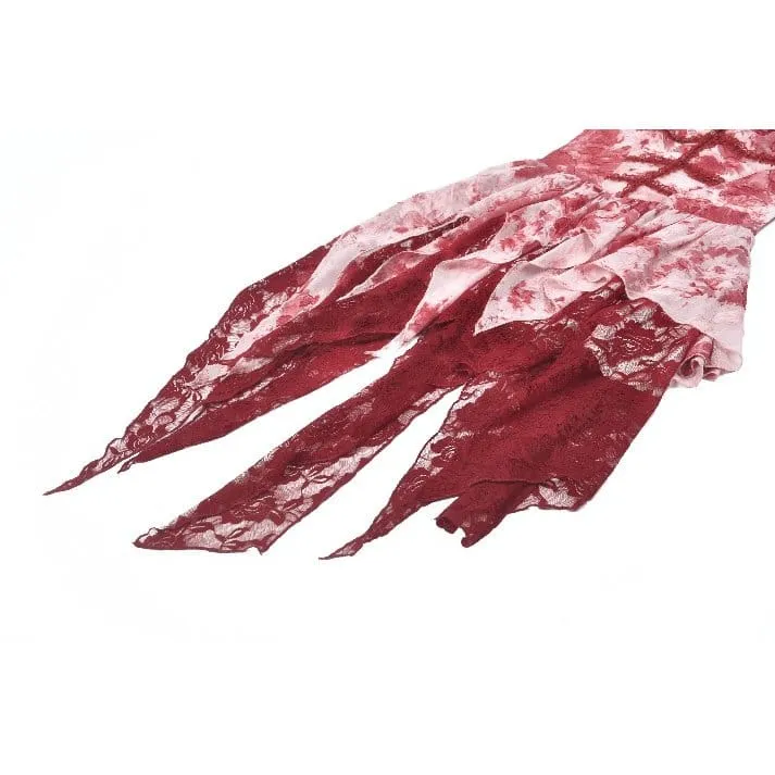 Gothic-Kleid für Damen, asymmetrisch, gestuft, Batikmuster