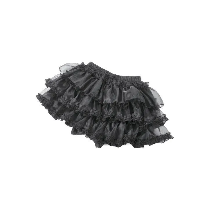 Gothic-Shorts für Damen mit Schleife, Spitzenbesatz und Stufenrock