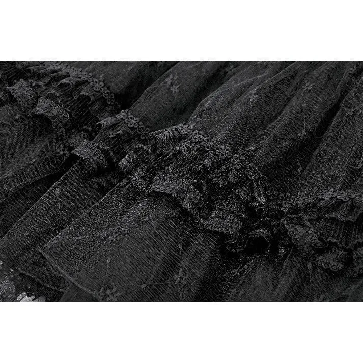 Gothic-Tutu-Rock für Damen mit Diamantspitze und mehreren Lagen