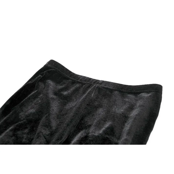 Gothic-Leggings für Damen mit bestickter, transparenter Spitze und Patchwork-Details