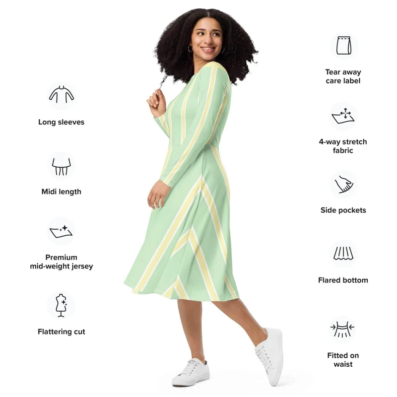 Summer Striped Dress with Long Sleeves – Your New Favorite for Sunny Days!