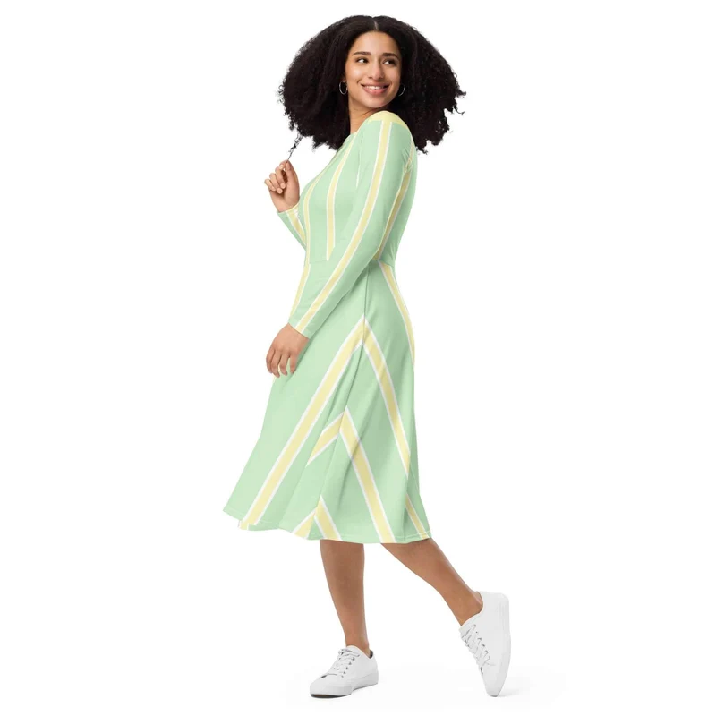 Summer Striped Dress with Long Sleeves – Your New Favorite for Sunny Days!