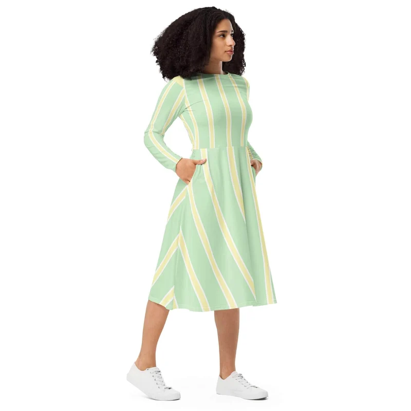 Summer Striped Dress with Long Sleeves – Your New Favorite for Sunny Days!