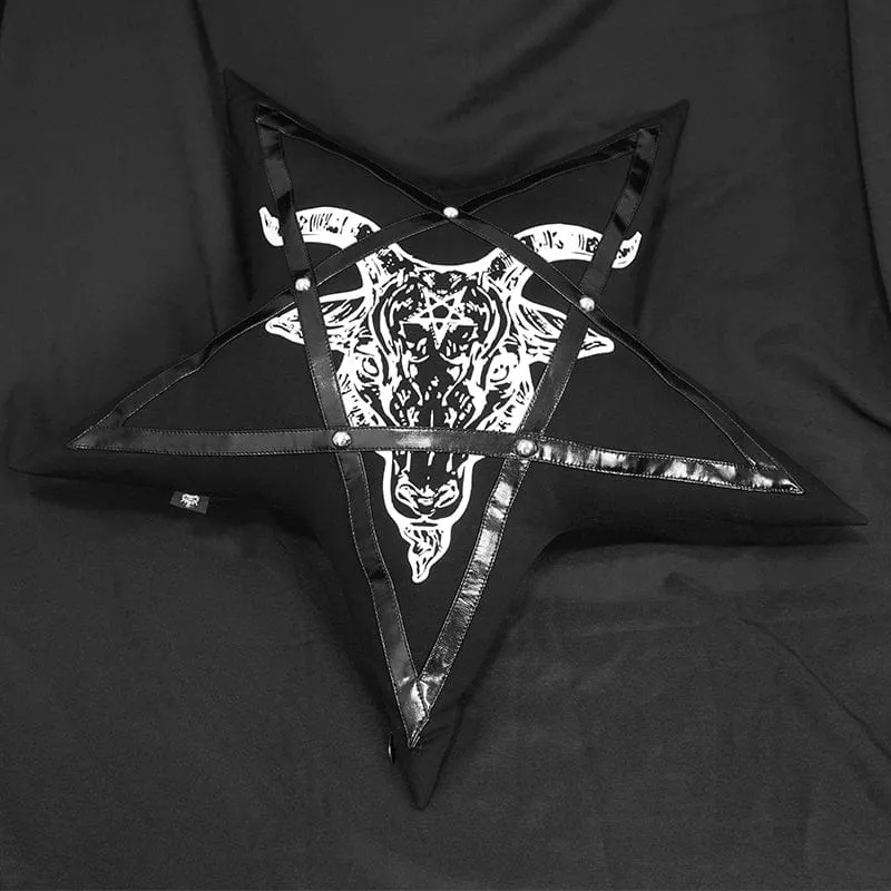 Gothic Sheepshead Bedruckter Pentagramm-Kissenbezug mit Kisseninnenseite