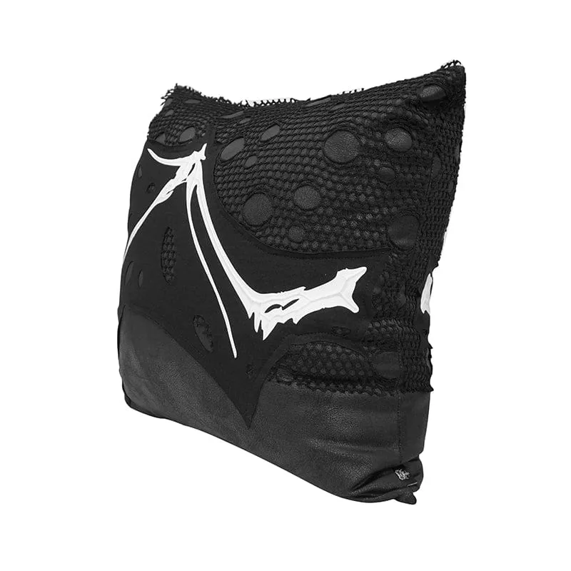 Gothic Ripped Mesh Splice Kissenbezug mit Innenkissen