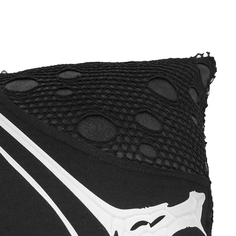 Gothic Ripped Mesh Splice Kissenbezug mit Innenkissen