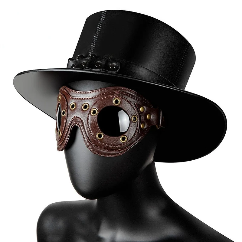 Gothic Eyelets Kunstlederbrille für Herren