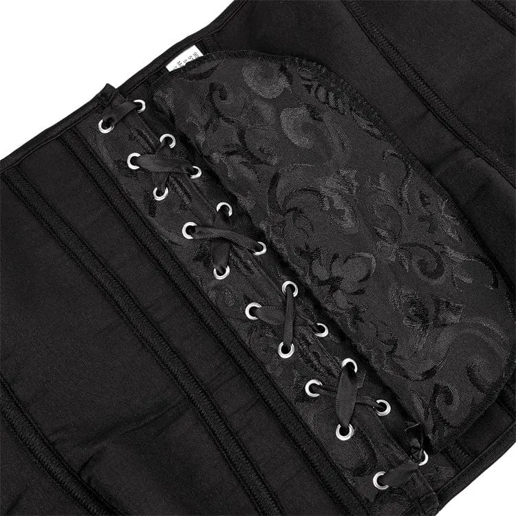 Gothic-Vollbrustkorsetts mit gekräuseltem Spitzenspleiß für Damen