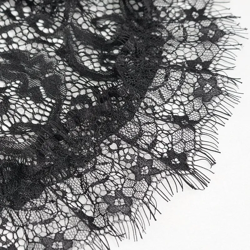 Gothic Cheongsam-Kragen-Spitzenspleiß-Rüschenhemd für Damen