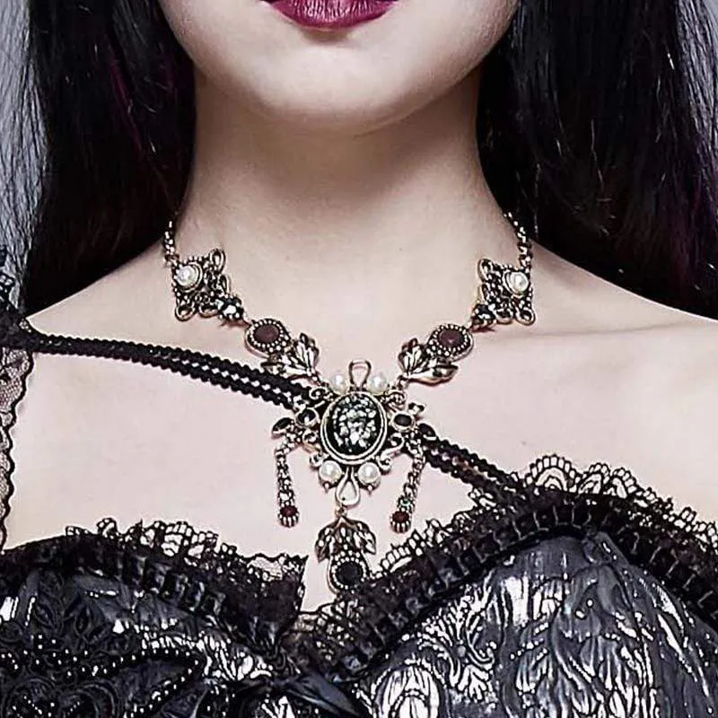 Übertriebene Steampunk-Edelstein-Halsketten für Damen