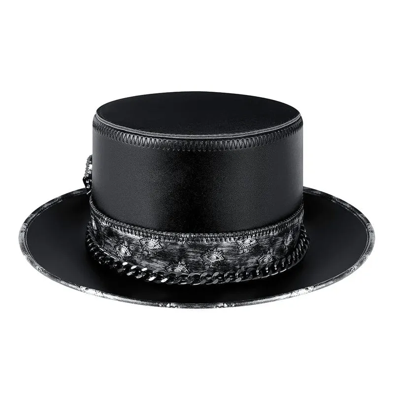 Steampunk genagelter Kunstlederhut für Herren