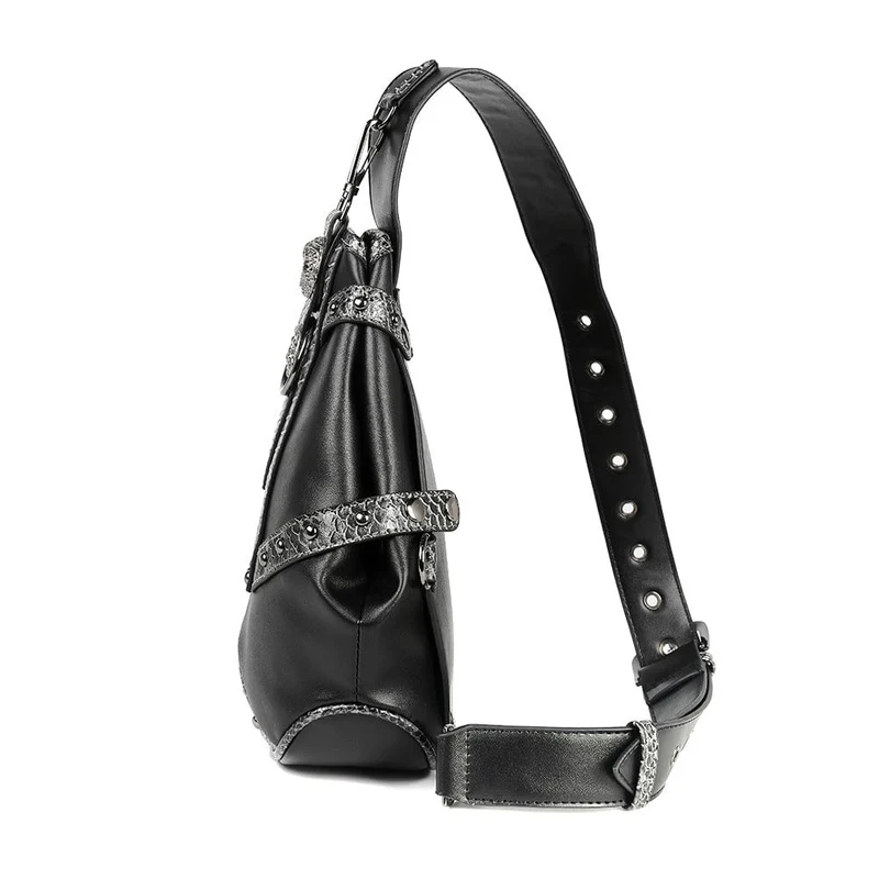 Unisex Steampunk Snakeskin Splice Umhängetasche