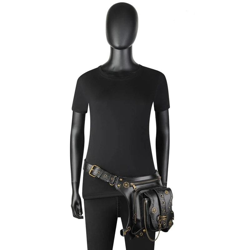 Unisex Steampunk Gears genagelte Gürteltasche