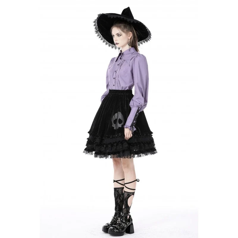 Gothic-Sternkragen-Hemd mit Puffärmeln für Damen