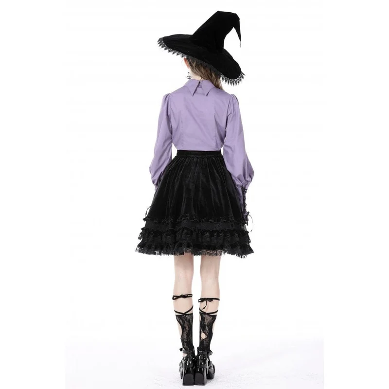 Gothic-Sternkragen-Hemd mit Puffärmeln für Damen