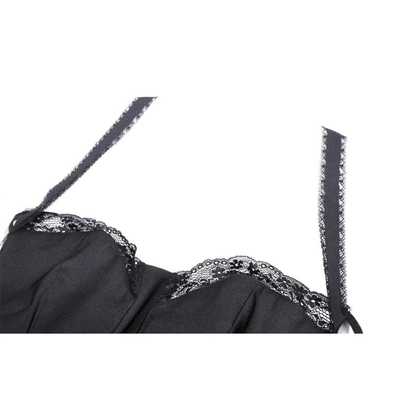 Damen-Brautkleid im Gothic-Stil mit mehrlagigem Schwalbenschwanz und Neckholder