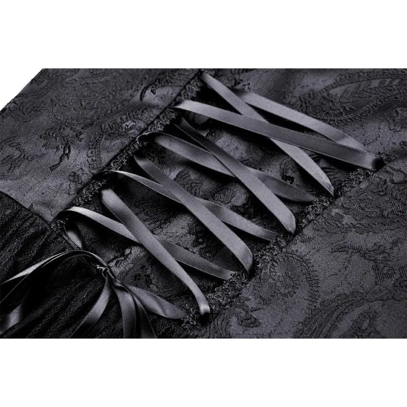 Damen Gothic Blumen besticktes Spitzenspleiß-Brautkleid