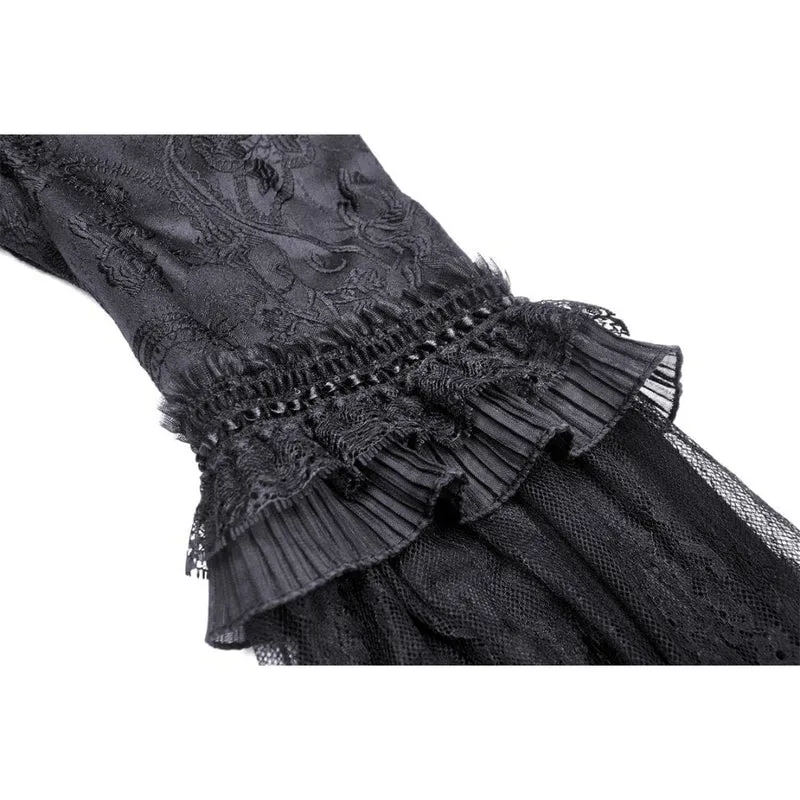 Damen Gothic Blumen besticktes Spitzenspleiß-Brautkleid