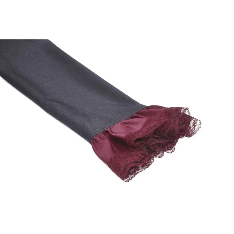 Gothic-Kleid für Damen mit Puffärmeln, Rüschenkragen und Schleife, Abschlusskleid