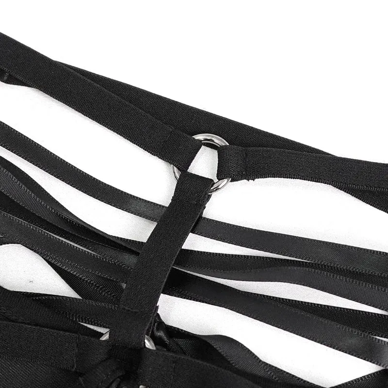 Gothic-Riemchen-Schmetterlings-Bustier für Damen mit Dessous