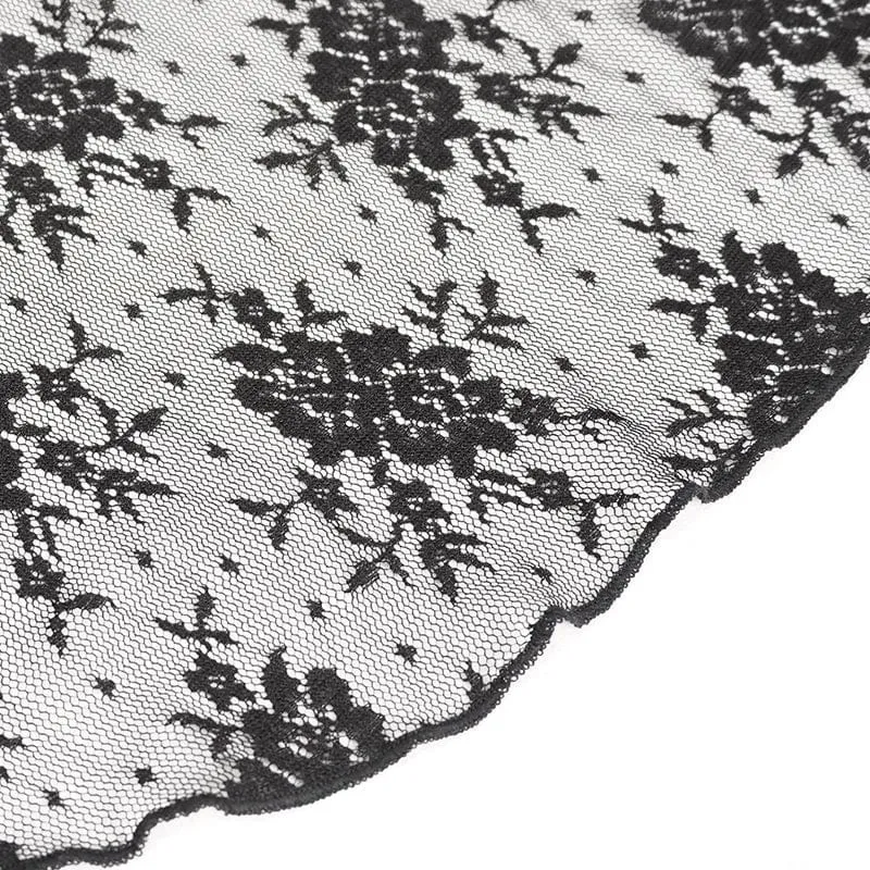 Gothic Lace Splice Samt Schlaghose für Damen